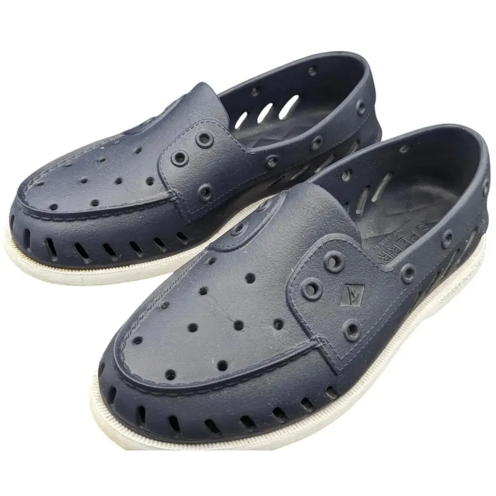 Sperry Top-Sider Boat Float‎ Non Marking Slip On Loafers Blue White  Shoes 6
